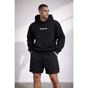 Supreme Mens Black Nylon Cargo Shorts Mesh Lined Elastic Waist Size Medium M